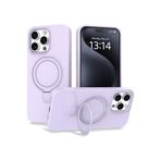 CONSTRAIN - iPhone 16 Pro ile uyumlu Apple Kılıf Magsafe ile uyumlu Halkalı Extra Standlı içi Kadife Yumuşak Renkli Silikon Kapak - Lila