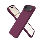 CONSTRAIN - iPhone 17 Air ile uyumlu Kılıf Lansman Kamera Çıkıntılı içi Kadife Yumuşak Renkli Silikon Mat Hisli Süet Kapak - Koyu Mor