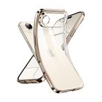 CONSTRAIN - iPhone 17 Air ile uyumlu Kılıf Tam Kamera Korumalı Metalik Parlak Renkli Kenarlı Yumuşak Silikon Lensli Kapak - Gold