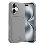 CONSTRAIN - iPhone 17 ile uyumlu Kılıf Kamera Ve Köşe Korumalı Kartlıklı Cüzdanlı Yumuşak Renkli Silikon Kapak içi Kadife - Gri
