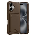 CONSTRAIN - iPhone 17 ile uyumlu Kılıf Kamera Ve Köşe Korumalı Kartlıklı Cüzdanlı Yumuşak Renkli Silikon Kapak içi Kadife - Kahverengi