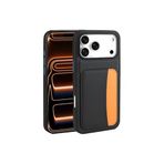 CONSTRAIN - iPhone 17 Pro ile uyumlu İphone Kılıf Kamera Korumalı Kartlıklı Cüzdanlı Renkli Tuşlu Deri Tasarımlı Silikon Kapak - Siyah