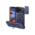 CONSTRAIN - iPhone 17 Pro Max ile uyumlu Apple Kılıf Kamera Korumalı Sürgülü Yüzüklü Armor Military Tank Kızaklı Sert Kapak - Lacivert