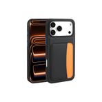 CONSTRAIN - iPhone 17 Pro Max ile uyumlu iPhıne Kılıf Kamera Korumalı Kartlıklı Cüzdanlı Renkli Tuşlu Deri Tasarımlı Silikon Kapak - Siyah