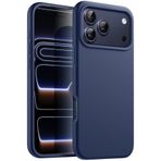 CONSTRAIN - iPhone 17 Pro Max ile uyumlu Kılıf Lansman Kamera Korumalı içi Kadife Yumuşak Renkli Silikon Mat His Süet Kapak - Lacivert