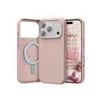 CONSTRAIN - iPhone 17 Pro Max ile uyumlu Kılıf Leather Magsafe ile uyumlu Deri Liquid Kapak Hassas Butonlı içi Kadife Sert Silikon - Pembe