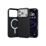 CONSTRAIN - iPhone 17 Pro Max ile uyumlu Kılıf Leather Magsafe ile uyumlu Deri Liquid Kapak Hassas Butonlı içi Kadife Sert Silikon - Siyah