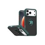 CONSTRAIN - iPhone 17 Pro Max ile uyumlu Kılıf Mat Parmak izi Yapmaz Renkli Tuşlu 360 Yüzüklü Standlı Military Zırh Kapak - Yeşil
