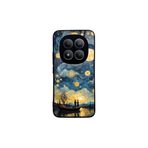 CONSTRAIN - Redmi Note 15 Pro 4G ile uyumlu Xiaomi Kılıf Boyalı Tablo Desenli Fiyonk Ve Leopar Tasarımlı 3D Ayna Görünümlü Korumalı Kapak - Bej