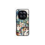 CONSTRAIN - Redmi Note 15 Pro 4G ile uyumlu Xiaomi Kılıf Boyalı Tablo Desenli Fiyonk Ve Leopar Tasarımlı 3D Ayna Görünümlü Korumalı Kapak - Beyaz