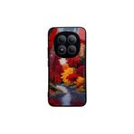 CONSTRAIN - Redmi Note 15 Pro 5G ile uyumlu Xiaomi Kılıf Boyalı Tablo Desenli Fiyonk Ve Leopar Tasarımlı 3D Ayna Görünümlü Korumalı Kapak - Kırmızı