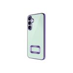 CONSTRAIN - Samsung Galaxy A17 ile uyumlu 5g Kılıf Kamera Lens Tam Korumalı Metalik Parlak Renkli Şeffaf Silikon Kapak - lila