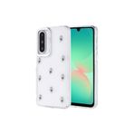 CONSTRAIN - Samsung Galaxy A17 ile uyumlu Kılıf Fiyonk Desenli Şeffaf Simli Darbeye Karşı Dayanıklı Papyon Işıltılı Kapak - beyaz