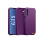 CONSTRAIN Samsung Galaxy A35 ile uyumlu Kadife Astarlı Koyu Mor Mat Silikon Kılıf – İnce & Esnek, Leke ve Suya Dayanıklı