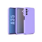 CONSTRAIN Samsung Galaxy A35 ile uyumlu Kadife Astarlı Lila Mat Silikon Kılıf – İnce & Esnek, Leke ve Suya Dayanıklı