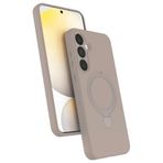 CONSTRAIN - Samsung Galaxy A36 5G ile uyumlu Kılıf Magsafe ile uyumlu Halkalı Extra Standlı içi Kadife Yumuşak Renkli Silikon Kapak - Çöl