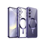 CONSTRAIN - Samsung Galaxy A55 ile uyumlu A35 / Kılıf Magsafe ile uyumlu Destekli Parlak Renkli Kenarlı Arkası Şeffaf Silikon
