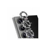 CONSTRAIN Samsung Galaxy S24/S24 Plus İle Uyumlu Metal Temperli Cam Lens Koruyucu, Siyah