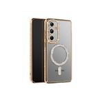 CONSTRAIN - Samsung Galaxy S26 Plus ile uyumlu "S26 PLUS" Taşlı Simli MagSafe ile uyumlu Telefon Kılıfı - Lens Korumalı Lüx Kapak GOLD - GOLD