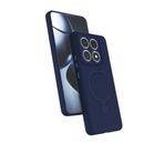 CONSTRAIN - Xiaomi ile uyumlu Mi 14T Pro Kılıf MagSafe ile uyumlu Halkalı Extra Standlı Içi Kadife Yumuşak Renkli Silikon Kapak - lacivert