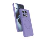 CONSTRAIN - Xiaomi ile uyumlu Mi 14T Pro Kılıf MagSafe ile uyumlu Halkalı Extra Standlı Içi Kadife Yumuşak Renkli Silikon Kapak - lila