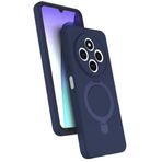 CONSTRAIN - Xiaomi ile uyumlu Redmi 14C Kılıf MagSafe ile uyumlu Halkalı Extra Standlı Içi Kadife Yumuşak Renkli Silikon Kapak - lacivert