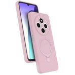 CONSTRAIN - Xiaomi ile uyumlu Redmi 14C Kılıf MagSafe ile uyumlu Halkalı Extra Standlı Içi Kadife Yumuşak Renkli Silikon Kapak - pembe