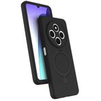 CONSTRAIN - Xiaomi ile uyumlu Redmi 14C Kılıf MagSafe ile uyumlu Halkalı Extra Standlı Içi Kadife Yumuşak Renkli Silikon Kapak - siyah