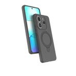 CONSTRAIN - Xiaomi ile uyumlu Redmi Note 14 4G Kılıf MagSafe ile uyumlu Halkalı Extra Standlı Içi Kadife Yumuşak Renkli Silikon Kapak - gri