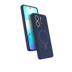 CONSTRAIN - Xiaomi ile uyumlu Redmi Note 14 4G Kılıf MagSafe ile uyumlu Halkalı Extra Standlı Içi Kadife Yumuşak Renkli Silikon Kapak - lacivert