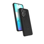 CONSTRAIN - Xiaomi ile uyumlu Redmi Note 14 4G Kılıf MagSafe ile uyumlu Halkalı Extra Standlı Içi Kadife Yumuşak Renkli Silikon Kapak - siyah