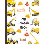 Construction Vehicle Sketch Book for Kids | Blank Drawing Notebook with Bulldozers, Trucks, and Excavators | Boys Coloring Journal Pad for ... and Doodling | 8.5 x 11 inches | 100 Pages