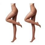 Conte elegant Model yapan kadın külotlu çorap, 2'li paket, kan dolaşımını uyarır, ince külotlu çorap, kadın külotlu çorap, Active 20, Bronz, M
