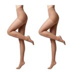 Conte elegant Modelleme yapan kadın külotlu çorap, 2'li paket, kan dolaşımını uyarır, ince külotlu çorap, kadın külotlu çorap, Active 40, Doğal., M