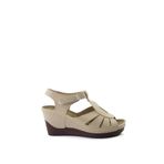 Conteyner Albishoes Kadın Dolgu Yüksek Topuk 8 cm Yumuşak Rahat Taban Günlük Cırtlı Kadın Sandalet Terlik (37, 1)