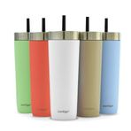 Contigo No-Spill Tumbler yalıtımlı su şişesi, Pipetli, Beyaz, 720 ml