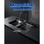 Control Mix Controlmix 7 Fonksiyonlu Akıllı Teknolojik Eviye Seti 304 Paslanmaz Çelik Dikdörtgen Tezgah Altı - Gri