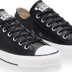 Converse 561680C Chucktaylor All Star Leather Plat Siyah-Beyaz Unisex Ayakkabı