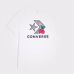 Converse Cherry Star Chevron Kadın Beyaz T-Shirt - XS - Beyaz - Beyaz - Beyaz