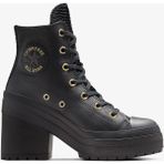 Converse Chuck 70 De Luxe Heel Unisex Siyah Deri Platform Sneaker - 001-Siyah