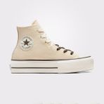 Converse Chuck Taylor All Lift Canvas & Leather Kadın Krem Sneaker - 286-Krem
