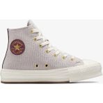 Converse Chuck Taylor All Star Eva Lift Gold Luxe Çocuk Gri Sneaker - 239-Bordo