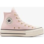Converse Chuck Taylor All Star Lift Kadın Pembe Süet Platform Sneaker.691 - Krem