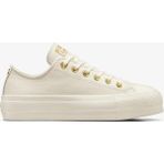 Converse Chuck Taylor All Star Lift Kadın Unisex Deri Platform Sneaker.286 - Krem