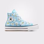 Converse Chuck Taylor All Star Lift Platform Floral Kadın Mavi Sneaker - 457-Mavi