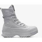 Converse Chuck Taylor All Star Lugged 2.0 cc Unisex Gri Deri Platform Bot Erkek Çocuk İçin Konforlu Tasarım - 030-Gri