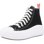 Converse Chuck Taylor All Star Move Canvas Platform Çocuk Siyah Sneaker, 37.5 EU, 393593_7_37.5, Siyah/Pembe, Kız çocuk