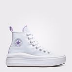 Converse Chuck Taylor All Star Move Platform Çocuk Mor Detaylı Beyaz Sneaker - 102-Beyaz
