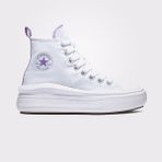 Converse Chuck Taylor All Star Move Platform Kadın Mor Detaylı Beyaz Sneaker - 102-Beyaz