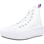 Converse Chuck Taylor All Star Move platform spor ayakkabısı, üniseks çocuk ayakkabısı, Beyaz Piksel Mor Beyaz, 40 EU